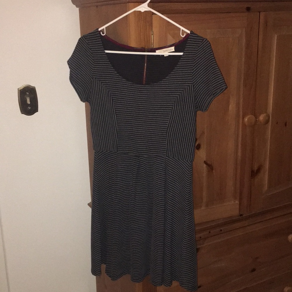 Black and gray stripped dress